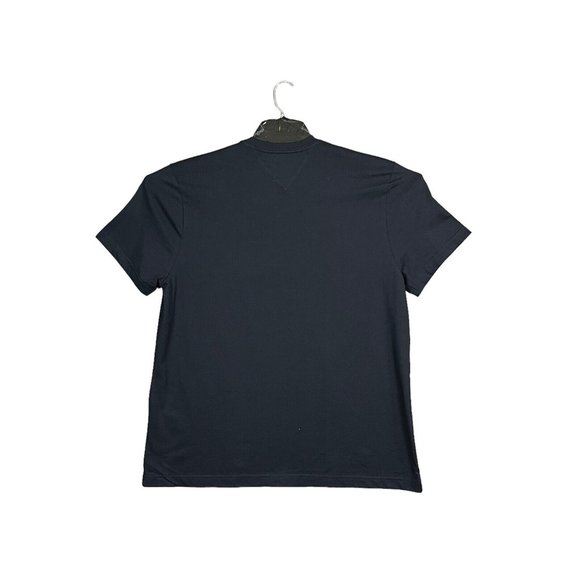 Tommy Hilfiger Mens Cotton T-Shirt Size L Tall Blue Short Sleeve Signatur Stripe - Picture 3 of 7